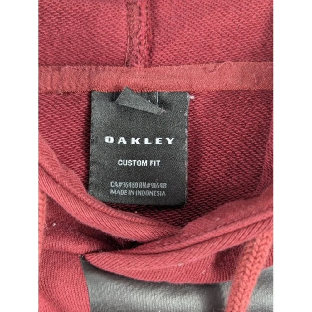 Oakley Mens Graphic Pullover‎ Hoodie Burgundy Maroon Size Medium Y2K 2000s Logo